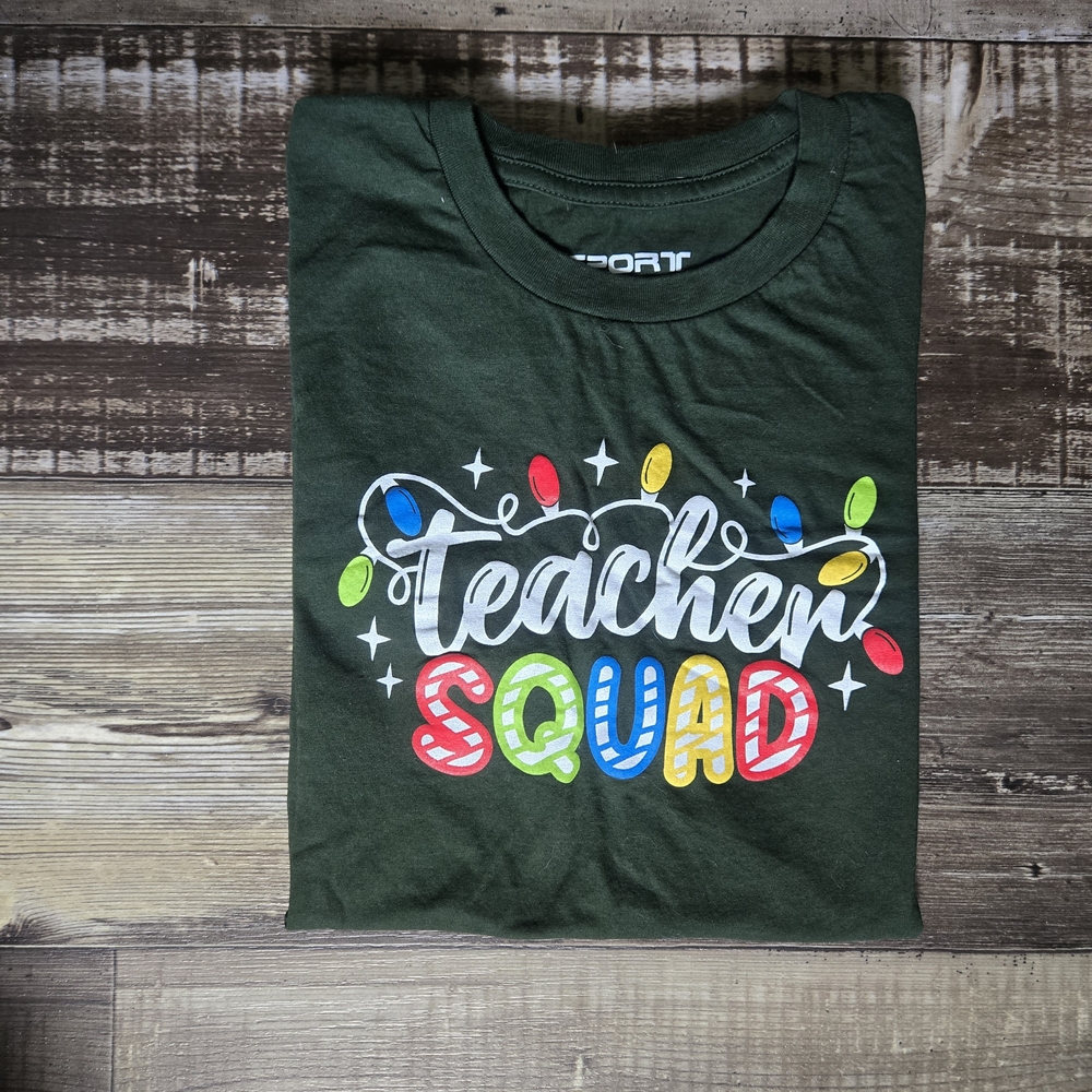 Green Short Sleeve 'Teacher Squad' Tee